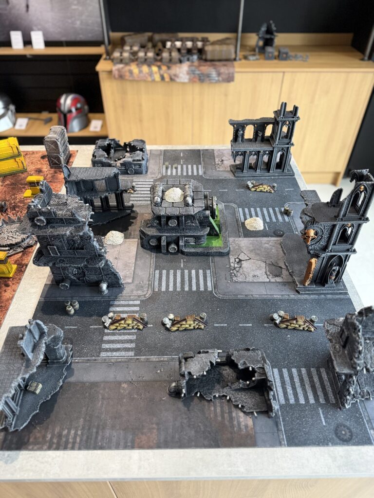 Warhammer terrain tables in the Worcester shop